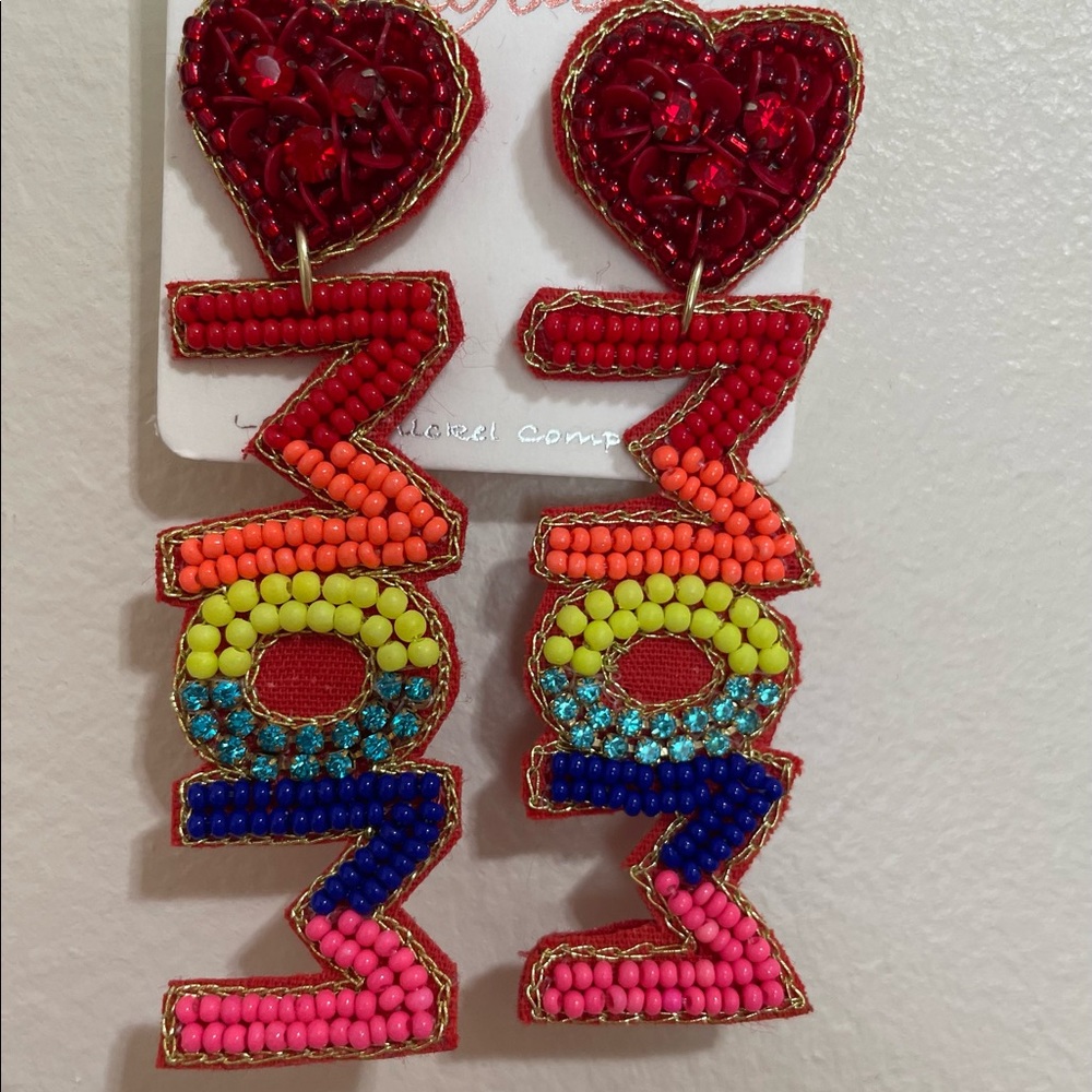 ❤️JUST IN! Multicolor MOM Beaded Heart Earrings